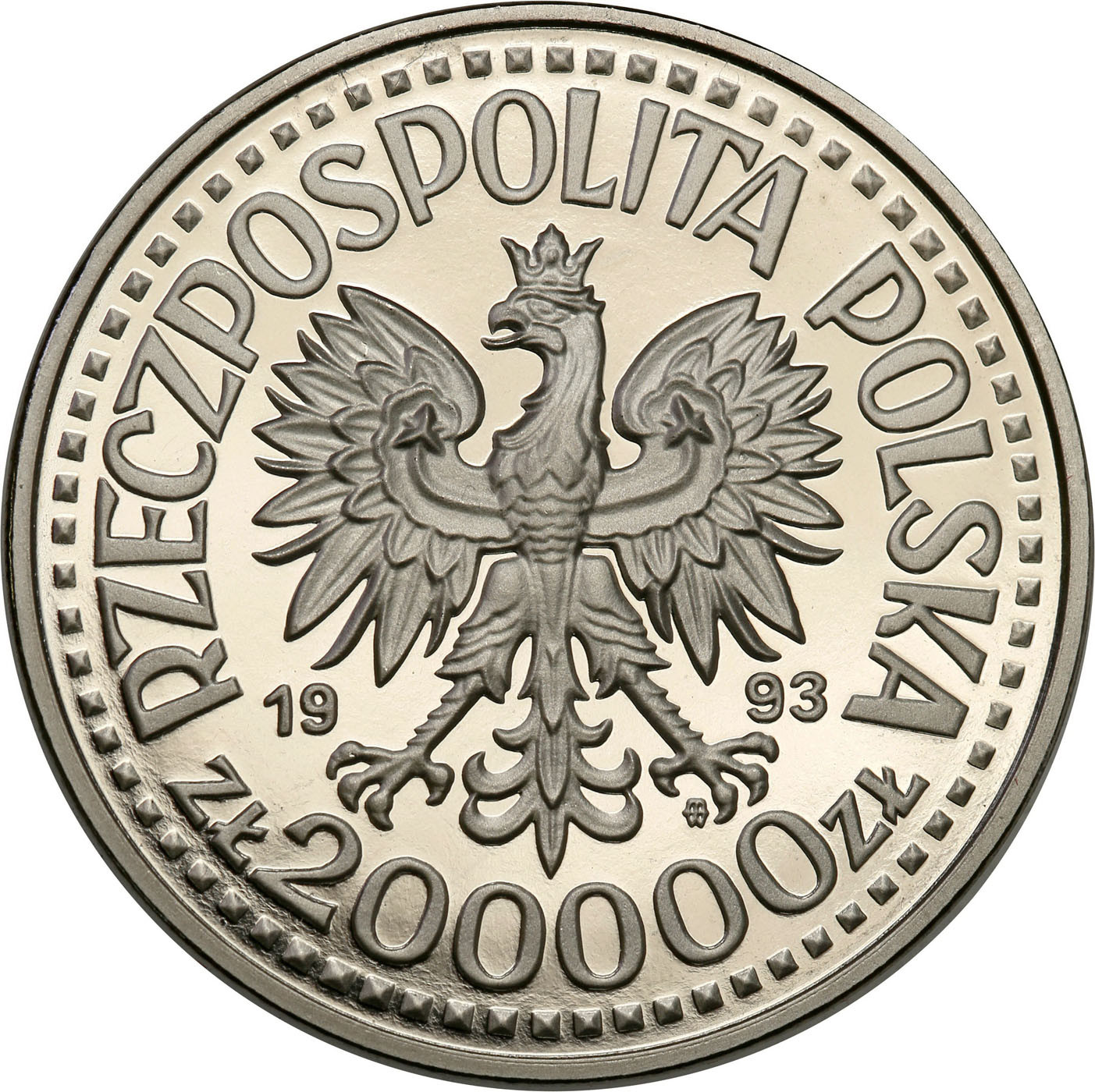 PRL. PRÓBA Nikiel 200 000 złotych 1993 – Kazimierz Jagiellończyk - popiersie